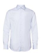 Slim-Fit Micro-Print Twill Suit Shirt Mango Blue