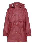 Pu Girls Rain Coat Mikk-line Red