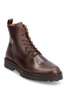 Slhricky Leather Lace-Up Boot Selected Homme Brown