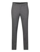 Super Slim-Fit Tailored Check Trousers Mango Grey