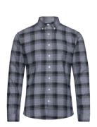 Twisted Yarn Checked Shirt L/S Lindbergh Navy