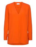 Structure Twill Ls Tunic Top Calvin Klein Orange