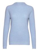 Rib Funnel Neck Sweater Davida Cashmere Blue