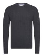 O-Neck Cable Knit Lindbergh Navy