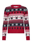 Onlxmas Reindeer Ls O-Neck Box Knt ONLY Red