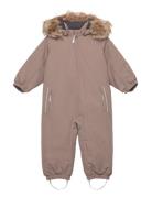 Coverall W. Fake Fur Color Kids Beige