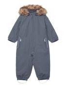 Coverall W. Fake Fur Color Kids Blue