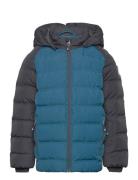 Ski Jacket - Quilt -Contrast Color Kids Blue