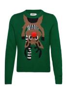 Onlxmas Deer Ls O-Neck Box Knt ONLY Green