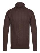 Jjcraig Knit Roll Neck Aw23 Jack & J S Brown