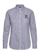Striped Cotton Broadcloth Shirt Lauren Ralph Lauren Blue