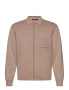 Milano Knitted Zip Through French Connection Beige