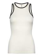 Eswalmue Tank Top Contrast F Enkel Studio White