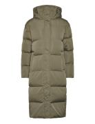 Longline Hooded Puffer Coat Superdry Khaki