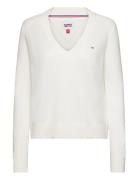 Tjw Essential Vneck Sweater Tommy Jeans White