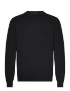 Slhdane Ls Knit Structure Crew Neck Noos Selected Homme Black