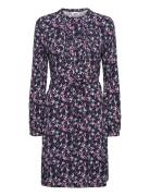 Dress With Dobby Structure Tom Tailor Navy