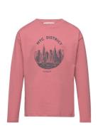 Printed Long Sleeve T-Shirt Mango Pink