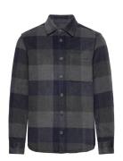 Check Wool-Blend Overshirt Mango Navy