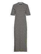 Crv Slim Rib Stp Midi Dress Tommy Hilfiger Black