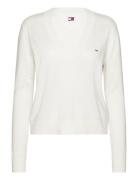Tjw Essential Vneck Sweater Ext Tommy Jeans White