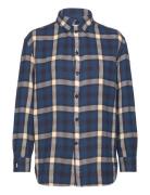 Over Fit Plaid Cotton Twill Shirt Polo Ralph Lauren Blue