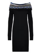 Fair Isle Off-The-Shoulder Sweater Dress Lauren Ralph Lauren Black
