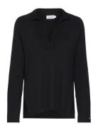 Essential Rib Polo Neck Sweater Calvin Klein Black