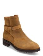 Bryson Waxed Suede Buckled Boot Polo Ralph Lauren Beige