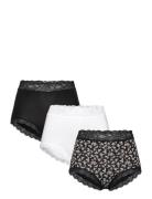 Brief High Emelie Ditsy 3 Pack Lindex Black