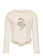 Top Long Sleeve With Mesh Lindex Cream