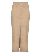 Front Split Twill Maxi Skirt Calvin Klein Jeans Beige