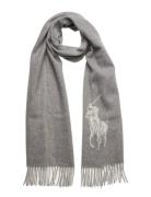 Big Pony Fringe Wool-Blend Scarf Polo Ralph Lauren Grey
