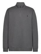 Double-Knit Mesh Quarter-Zip Pullover Polo Ralph Lauren Grey