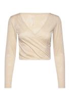 Onpsue Nd Short Ls Wrap Train Top Only Play Beige