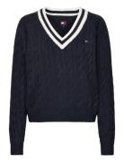 Tjw V-Neck Cable Sweater Tommy Jeans Navy