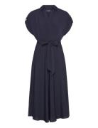 Belted Crepe Dress Lauren Ralph Lauren Navy