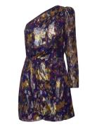 Printed Asymmetrical Dress Mango Purple