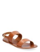 Leather Sandals With Straps Mango Brown
