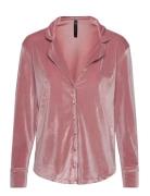 Jacket Ls Shiny Velours Piping Hunkemöller Pink