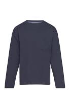 Long Sleeve Cotton T-Shirt Mango Navy