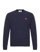 Tay Badge Lambswool Jumper Double A By Wood Wood Navy