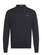 Classic Knitted Shirt Ls Fred Perry Navy
