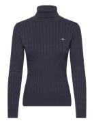 Stretch Cotton Cable Turtleneck GANT Blue