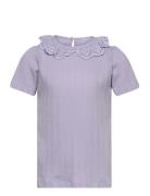 T-Shirt Ss Pointelle En Fant Purple