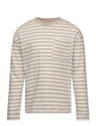 Striped Long Sleeves T-Shirt Mango Beige