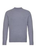Knitted Sweater With Ribbed Details Mango Blue