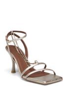 Straps Chain Shimmer Silver Leather Sandals ALOHAS Silver