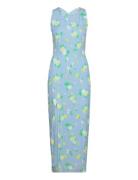 Jacquard Midi Slit Dress ROTATE Birger Christensen Blue