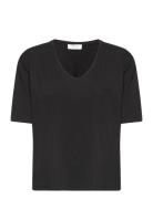 Rwbiarritz Ss V-Neck T-Shirt Rosemunde Black